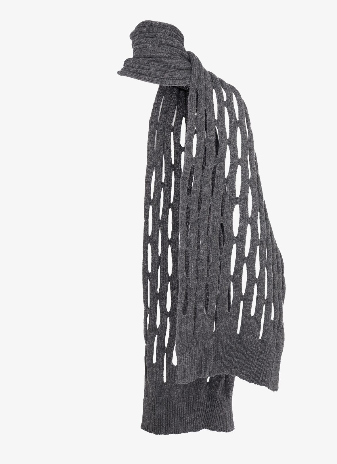 PERFORATED LONG SCARF ALAÏA DARK GREY PERFORATED LONG SCARF